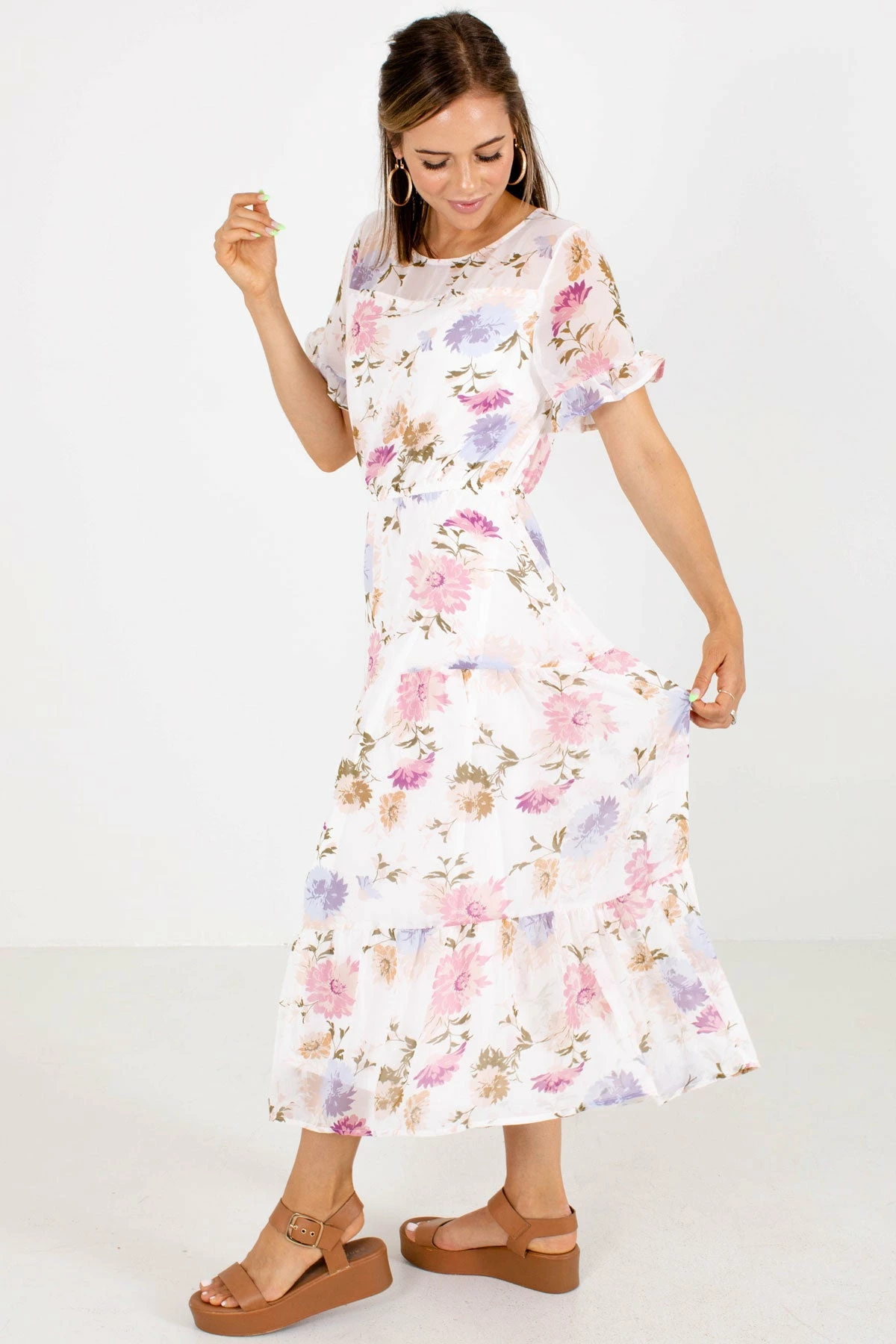Rokoko Sweet Surrender White Floral Midi Dress 5 Rokoko Sweet Surrender White Floral Midi Dress - Image 5