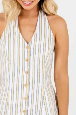 Bella Ella Boutique Sweet Retreat White Striped Mini Dress 8 Bella Ella Boutique Sweet Retreat White Striped Mini Dress -Bella Ella Sales Sweet Retreat White Dress Detail 5000x