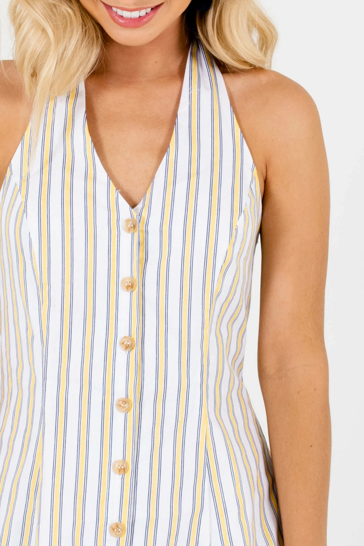 Bella Ella Boutique Sweet Retreat White Striped Mini Dress 3 Bella Ella Boutique Sweet Retreat White Striped Mini Dress - Image 3