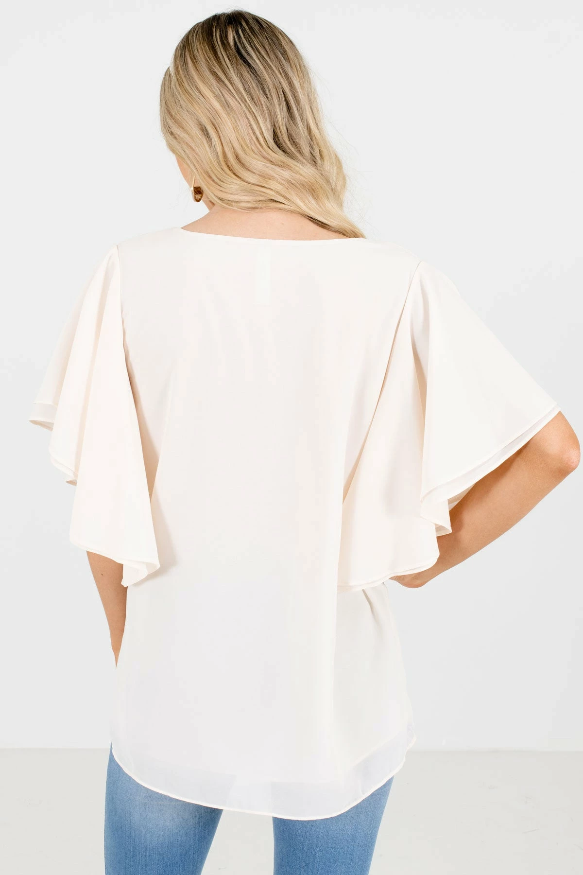 Zenana Take Care Flutter Sleeve Blouse 2 Zenana Take Care Flutter Sleeve Blouse - Image 2