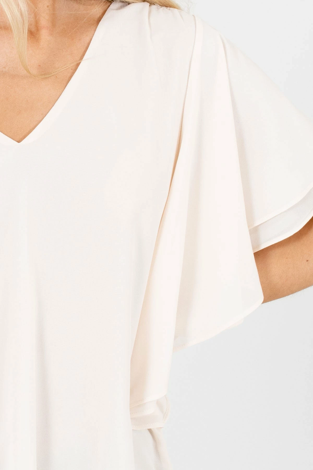 Zenana Take Care Flutter Sleeve Blouse 3 Zenana Take Care Flutter Sleeve Blouse - Image 3