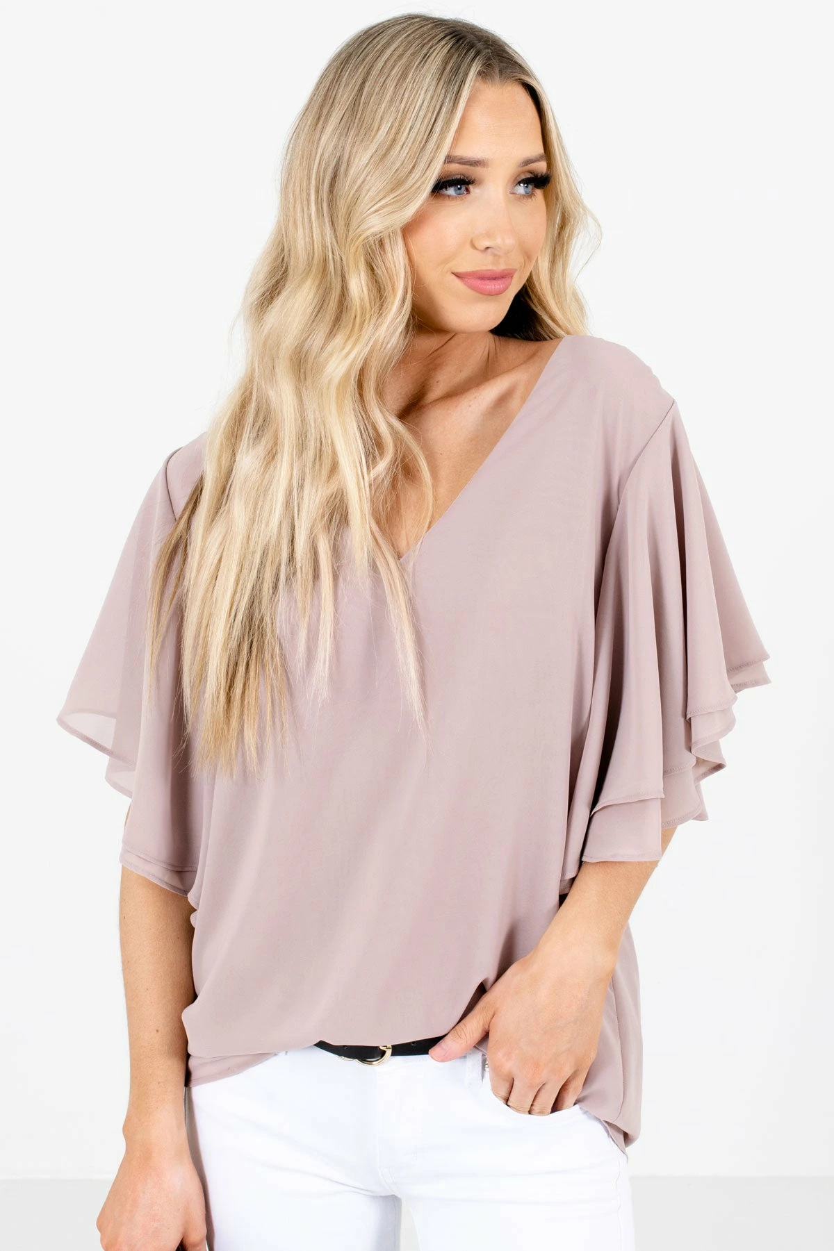 Zenana Take Care Flutter Sleeve Blouse 6 Zenana Take Care Flutter Sleeve Blouse - Image 6