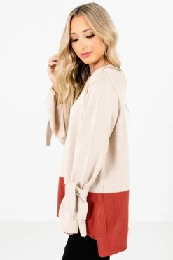 Bella Ella Boutique Take A Chance Beige Color Block Sweater -Bella Ella Sales Take a Chance Beige Sweater Side 5000x