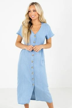 Love Tree / Style Melody Talk Of The Town Blue Midi Dress