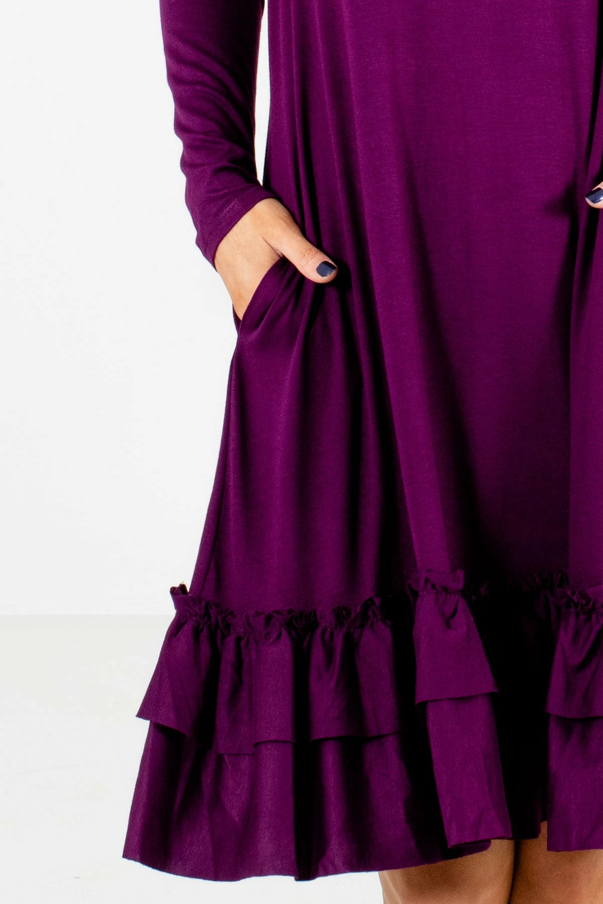 Bella Ella Boutique Tea Time Purple Knee-Length Dress 3 Bella Ella Boutique Tea Time Purple Knee-Length Dress - Image 3