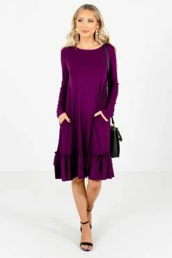 Bella Ella Boutique Tea Time Purple Knee-Length Dress 10 Bella Ella Boutique Tea Time Purple Knee-Length Dress -Bella Ella Sales Tea Time Purple Dress Full Front3 5000x