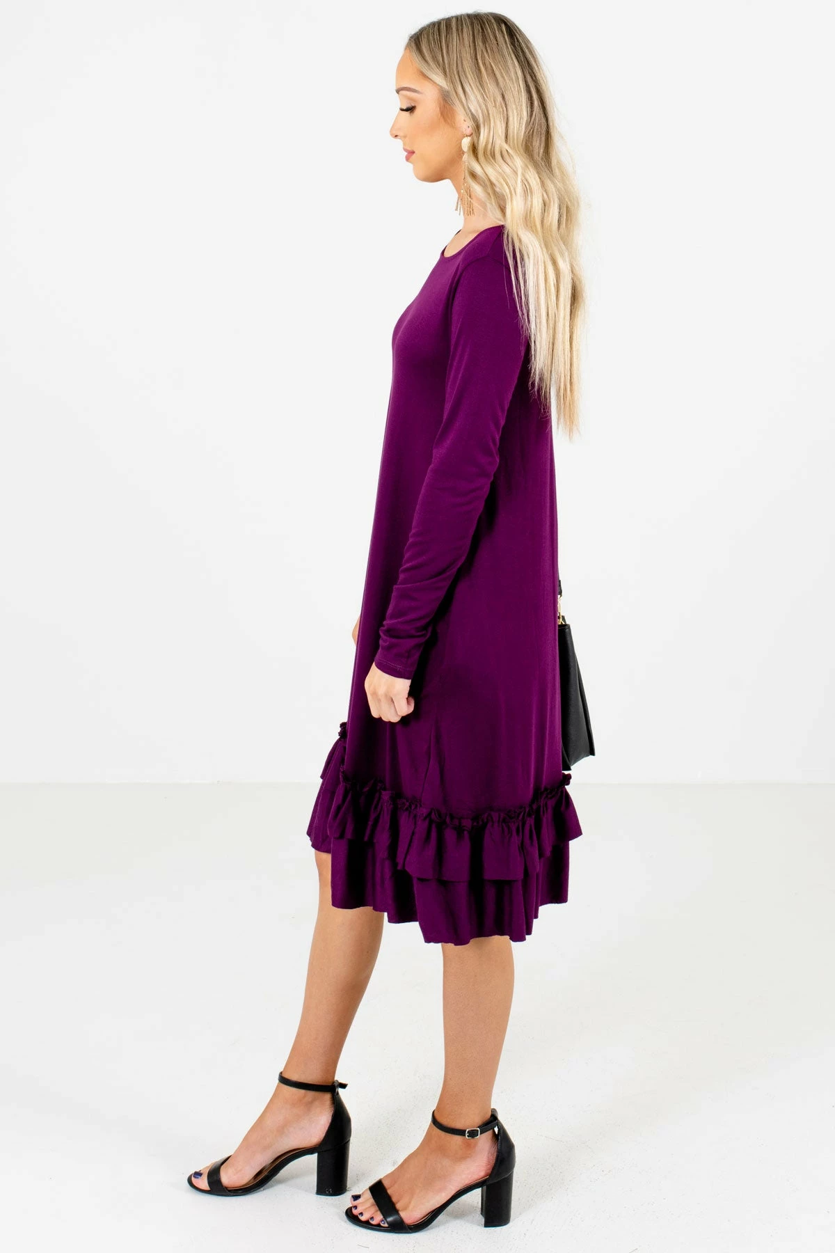 Bella Ella Boutique Tea Time Purple Knee-Length Dress 5 Bella Ella Boutique Tea Time Purple Knee-Length Dress - Image 5