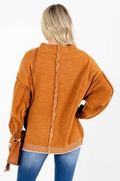Zenana The Night Is Young Soft Knit Sweater 12 Zenana The Night Is Young Soft Knit Sweater -Bella Ella Sales The Night is Young Orange Sweater Back 5000x