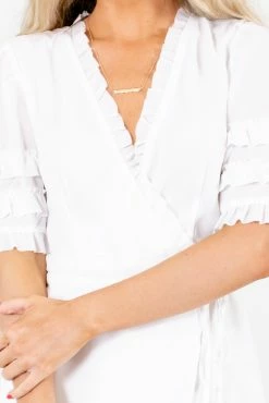 Wholesale Fashion Square The One White Wrap Mini Dress 9 Wholesale Fashion Square The One White Wrap Mini Dress -Bella Ella Sales TheOneWhiteDressDetail 5000x