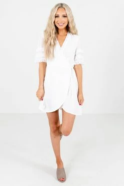 Wholesale Fashion Square The One White Wrap Mini Dress 11 Wholesale Fashion Square The One White Wrap Mini Dress -Bella Ella Sales TheOneWhiteDressFullFront2 5000x