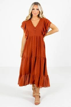 Bella Ella Boutique Time After Time Maxi Dress 69 Bella Ella Boutique Time After Time Maxi Dress -Bella Ella Sales Time After Time Rust Dress Full Front 5000x