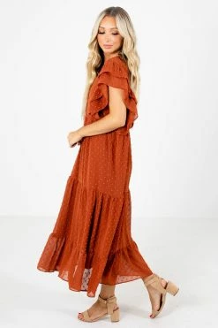 Bella Ella Boutique Time After Time Maxi Dress 70 Bella Ella Boutique Time After Time Maxi Dress -Bella Ella Sales Time After Time Rust Maxi Dress Side 5000x
