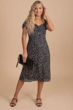She + Sky Timeless Love Patterned Midi Dress -Bella Ella Sales TimelessLovePatternedMidiDressfront2 5000x