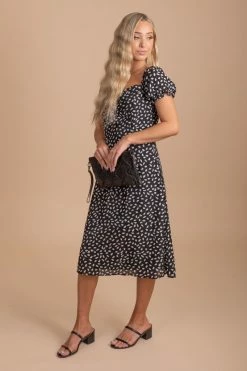 She + Sky Timeless Love Patterned Midi Dress -Bella Ella Sales TimelessLovePatternedMidiDressside 5000x