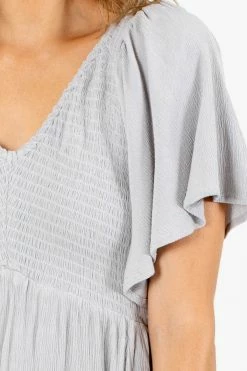 In Loom Touring Rome Midi Dress -Bella Ella Sales Touring Rome Gray Dress Detail 5000x