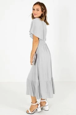 In Loom Touring Rome Midi Dress -Bella Ella Sales Touring Rome Gray Dress Side 5000x