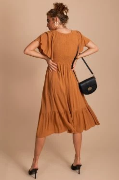 In Loom Touring Rome Midi Dress -Bella Ella Sales TouringRome Smocked Maxi Dress Dusty Orange 2 5000x