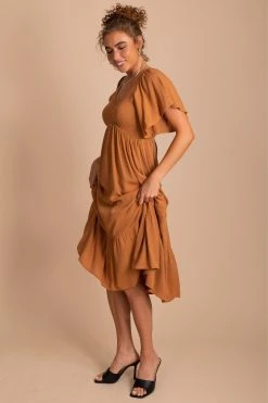 In Loom Touring Rome Midi Dress -Bella Ella Sales TouringRome Smocked Maxi Dress Dusty Orange 3 5000x