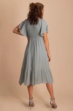 In Loom Touring Rome Midi Dress -Bella Ella Sales TouringRome Smocked Maxi Dress Dusty Sage 2 5000x