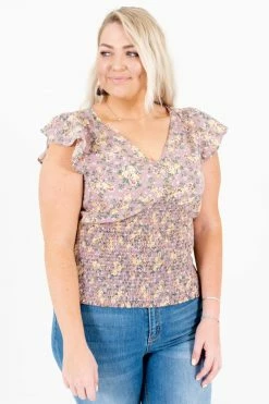 Bella Ella Boutique Trip To Verona Purple Floral Top -Bella Ella Sales Trip to Verona Purple Floral Top Front 1 5000x