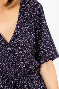 Rokoko True To Myself Navy Floral Maxi Dress -Bella Ella Sales True to Myself Navy Dress Detail 5000x