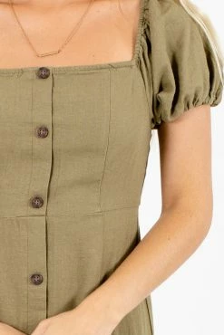 Love Tree / Style Melody Two Worlds Apart Knee-Length Dress 10 Love Tree / Style Melody Two Worlds Apart Knee-Length Dress -Bella Ella Sales Two Worlds Apart Olive Dress Detail 5000x