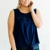Bella Ella Boutique Unforgettable Style Navy Knot Top