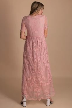 Polagram Unstoppable Lace Maxi Dress -Bella Ella Sales Unstoppable Lace Maxi Dress pink 3 5000x