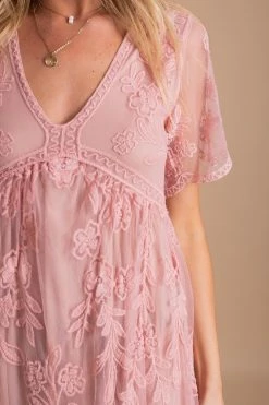 Polagram Unstoppable Lace Maxi Dress -Bella Ella Sales Unstoppable Lace Maxi Dress pink 4 5000x