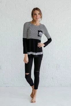 Bella Ella Boutique Utah Pride Black Striped Top -Bella Ella Sales Utah Pride Striped Top full 5000x