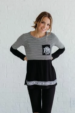 Bella Ella Boutique Utah Pride Black Striped Top
