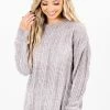 Bella Ella Boutique Warm Embrace Gray Sweater