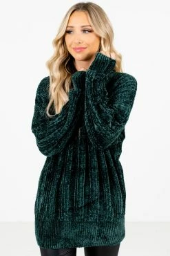 Bella Ella Boutique Warm Embrace Green Sweater -Bella Ella Sales Warm Embrace Green Sweater Front2 5000x