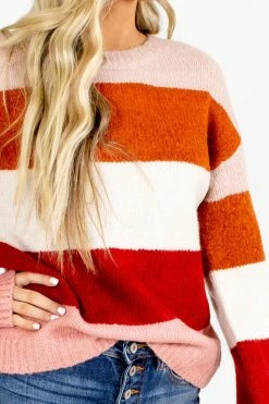 Ultimate Offprice Watermelon Sugar Striped Sweater -Bella Ella Sales Watermelon Sugar Detail 5000x