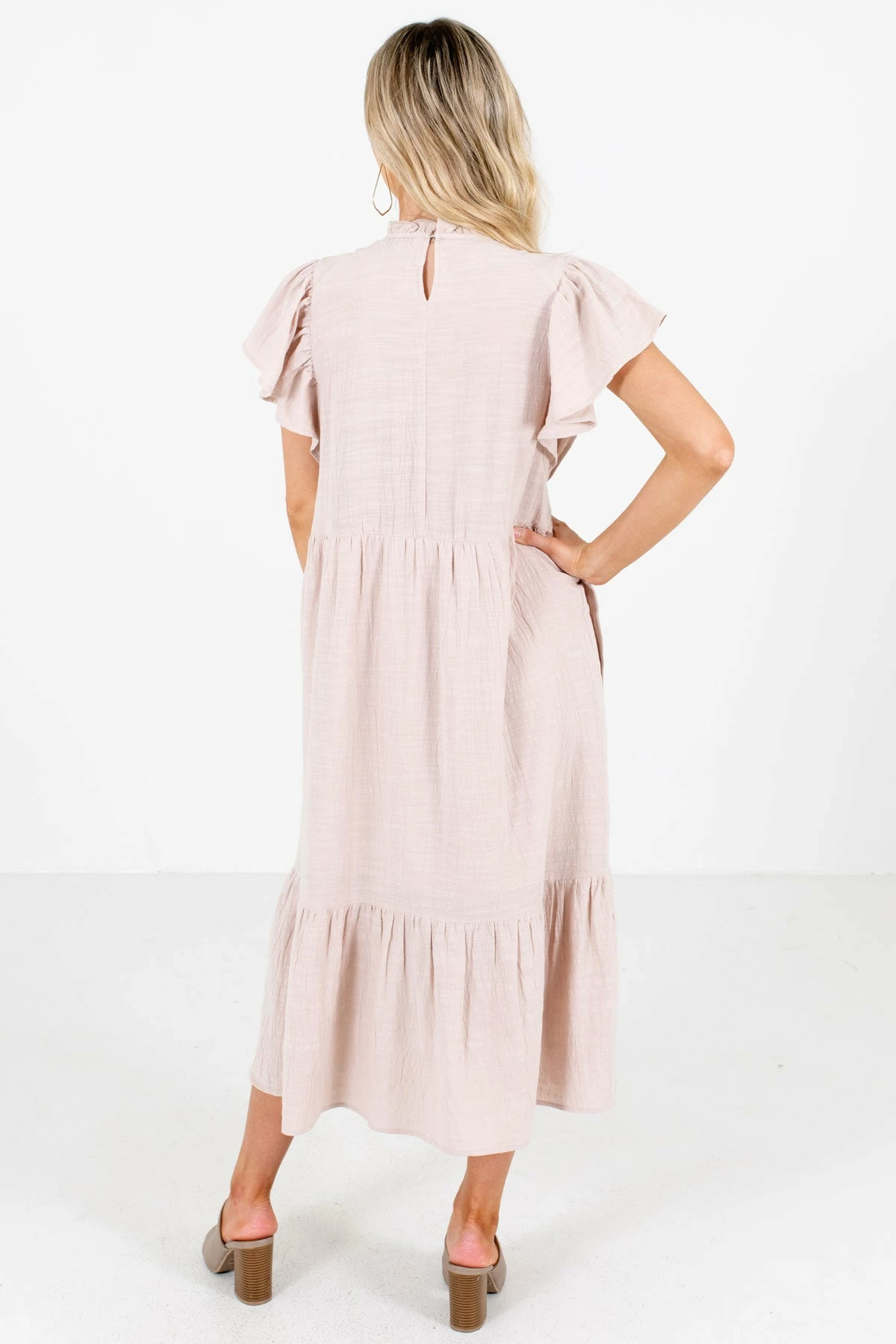 Bella Ella Boutique Wish Come True Beige Midi Dress 2 Bella Ella Boutique Wish Come True Beige Midi Dress - Image 2