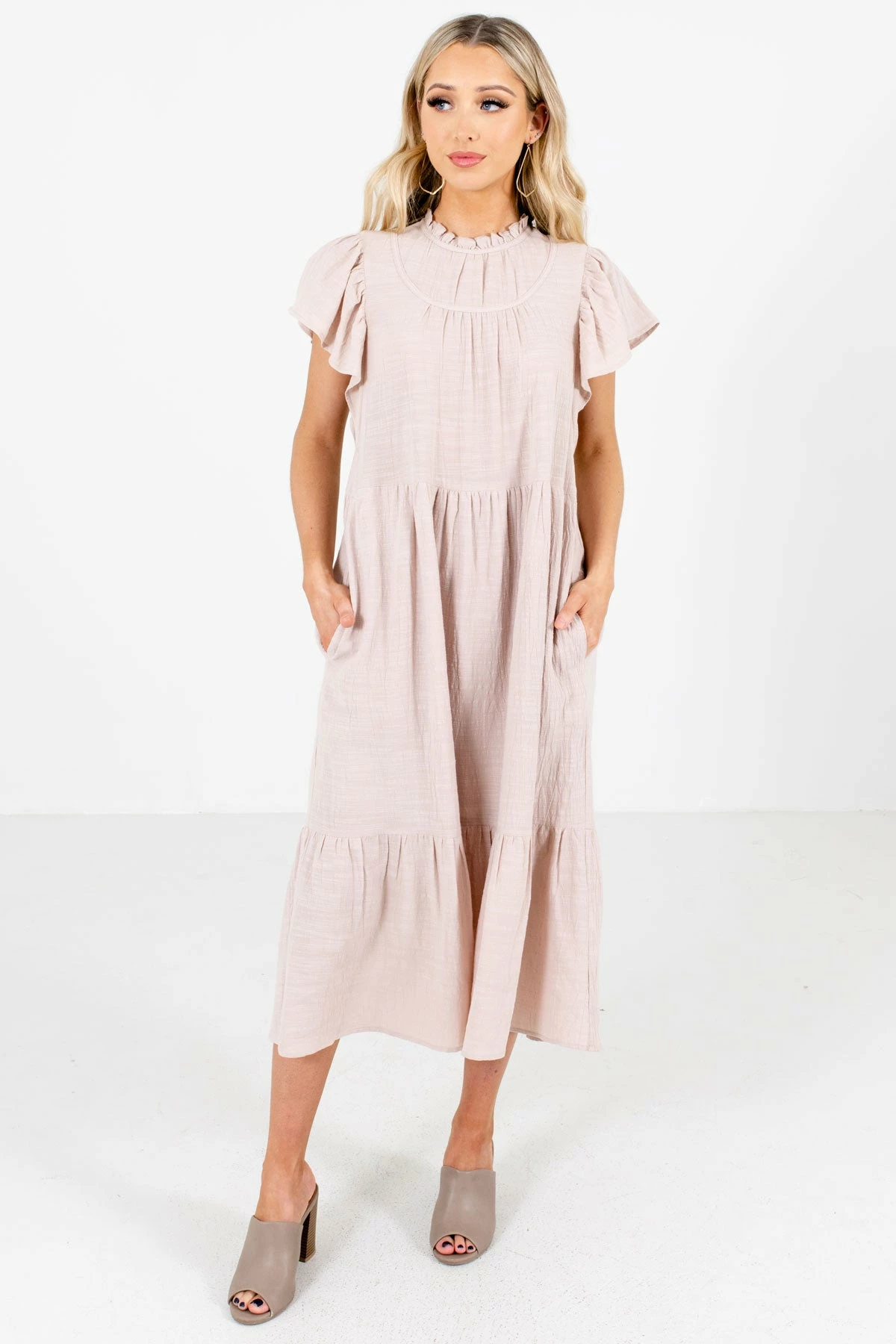 Bella Ella Boutique Wish Come True Beige Midi Dress 5 Bella Ella Boutique Wish Come True Beige Midi Dress - Image 5