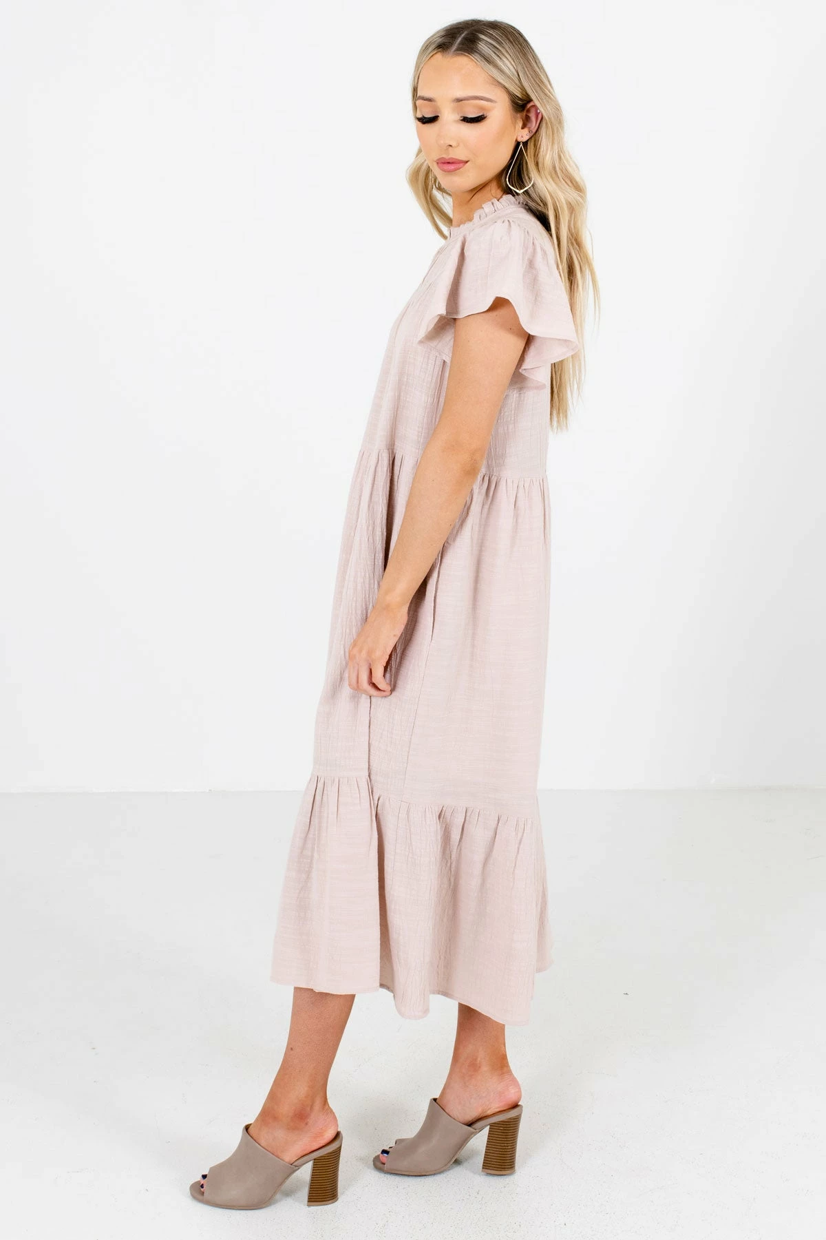 Bella Ella Boutique Wish Come True Beige Midi Dress 6 Bella Ella Boutique Wish Come True Beige Midi Dress - Image 6