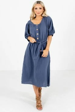 GiGiO Won't Be Ignored Blue Knee-Length Dress 11 GiGiO Won't Be Ignored Blue Knee-Length Dress -Bella Ella Sales Won t Be Ignored Blue Dress Full Front2 5000x