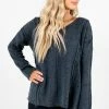 Bella Ella Boutique Young & In Love Charcoal Gray Sweater