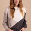 She + Sky Bundle Up Color Block Sweater - Gray