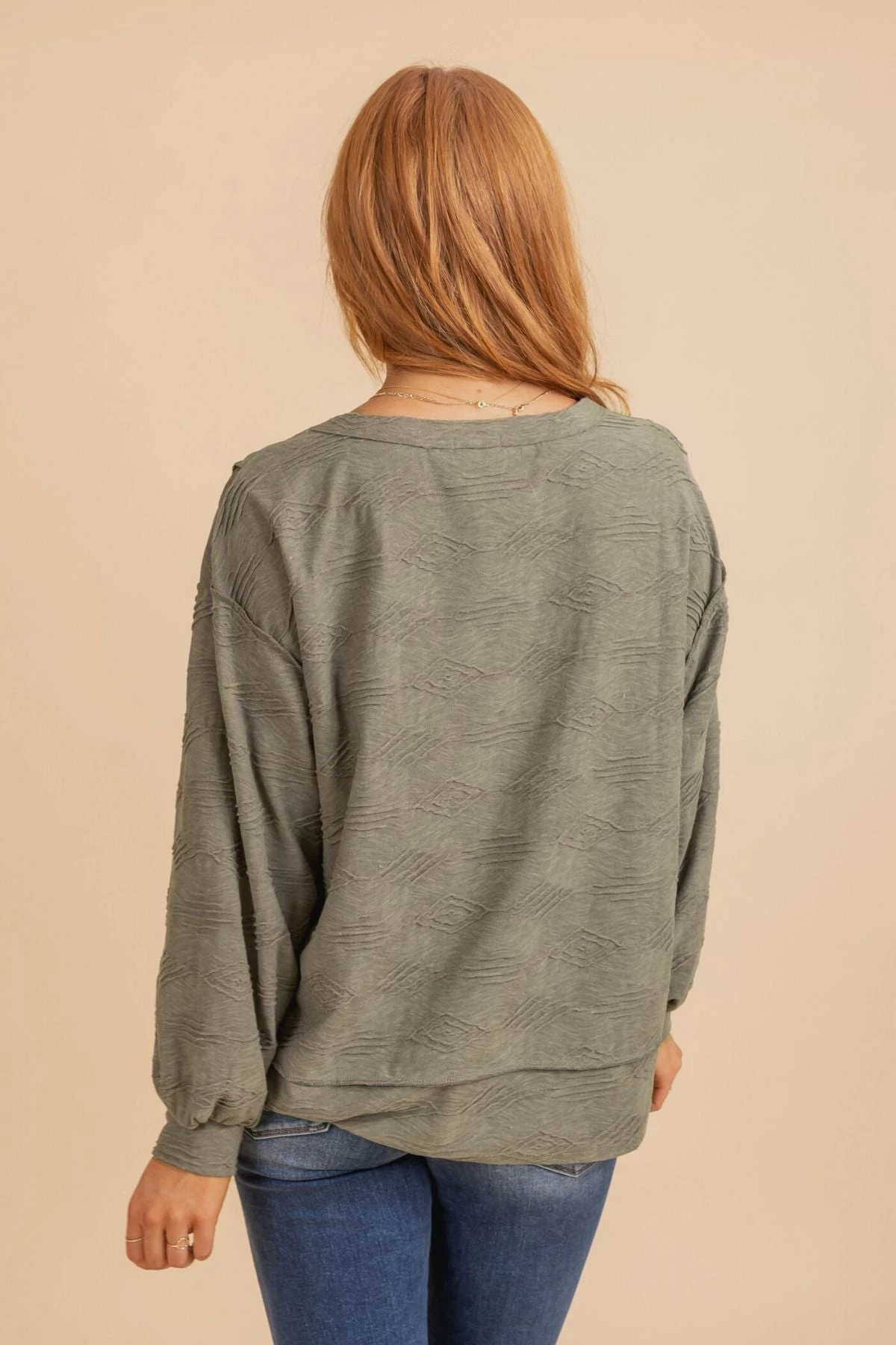 Bibi Live And Love Textured Long Sleeve Top 2 Bibi Live And Love Textured Long Sleeve Top - Image 2