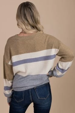 Be Cool Off The Record Striped Pullover Sweater - Gray -Bella Ella Sales back 1a6319db 8b4a 436e ad45 0ff50bdc4727 5000x