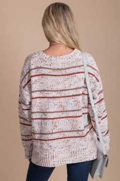 Eesome Life Of The Party Striped Pullover Sweater - Off White -Bella Ella Sales back 5daef2bb 45b6 4021 8049 9e52b89269ca 5000x