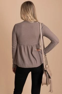 In Loom Here With You Long Sleeve Waffle Top -Bella Ella Sales back 86ee7906 6cd9 4fae a17d 889155a5cd49 5000x