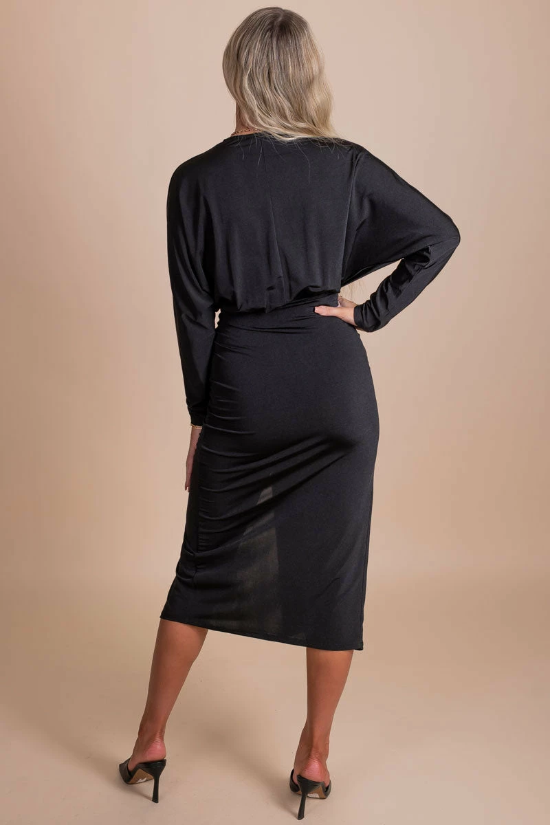 Cameo Knot Like The Rest Midi Dress - Black 4 Cameo Knot Like The Rest Midi Dress - Black - Image 4