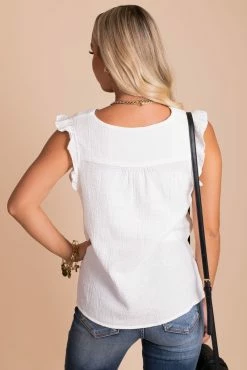 Very J Crushing On You Flutter Sleeve Blouse - White 8 Very J Crushing On You Flutter Sleeve Blouse - White -Bella Ella Sales back af08ba46 bc73 4216 9572 53df94ef7724 5000x