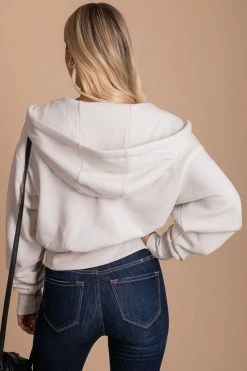 Reflex Moonstone Cropped Zip-Up Hoodie - Off White -Bella Ella Sales back c08d981e 968e 4b2b 85f0 e64428d1e70f 5000x