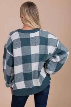 Listicle Sundance Slopes Plaid Sweater - Green -Bella Ella Sales back e938ba9a 6496 46ef a647 329cd1c69ddb 5000x