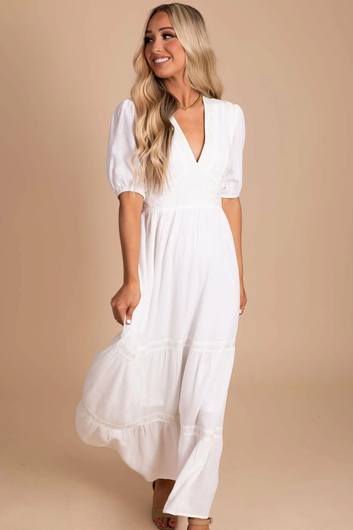 Listicle Be A Wildflower Maxi Dress - White 5 Listicle Be A Wildflower Maxi Dress - White - Image 5