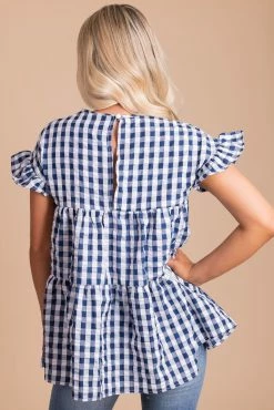 2 Hearts Be Unforgettable Gingham Peplum Top 21 2 Hearts Be Unforgettable Gingham Peplum Top -Bella Ella Sales be unforgettable back 5000x